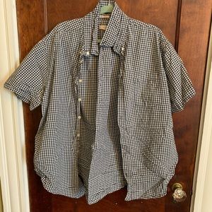 Merano short sleeve black and white checkered big and tall shirt